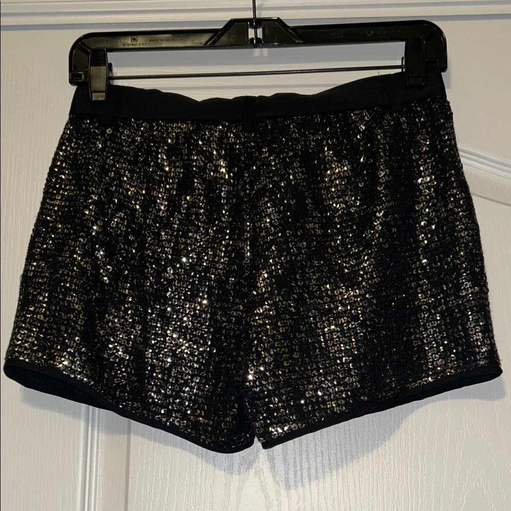BCBGMaxAzria Black Sequin High Waist Shorts - Picture 6 of 7